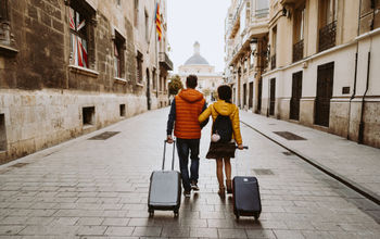 Couple in Valencia, Spain, in the fall.