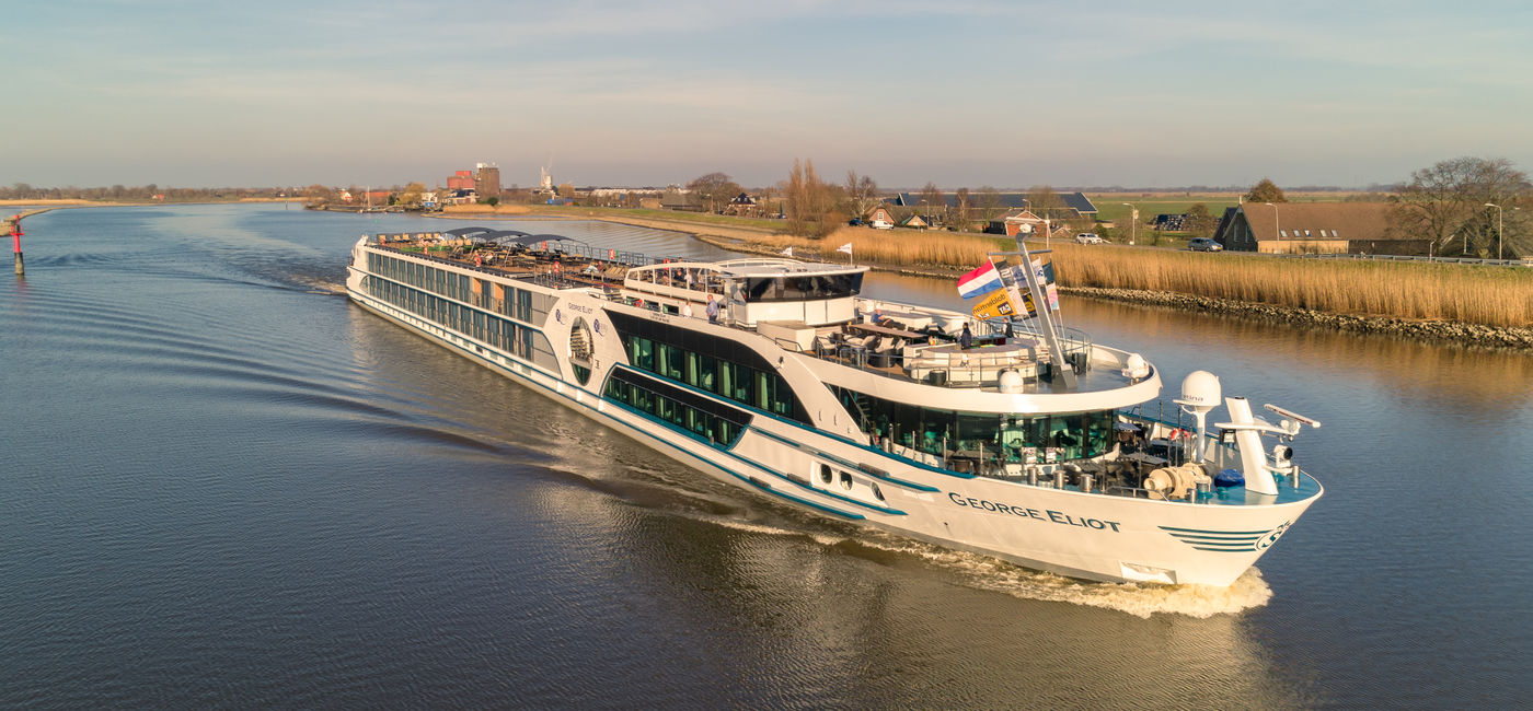 Image: Exterior of the MS George Eliot, one of Riviera River Cruises ships. (Photo Credit: Riviera River Cruises)