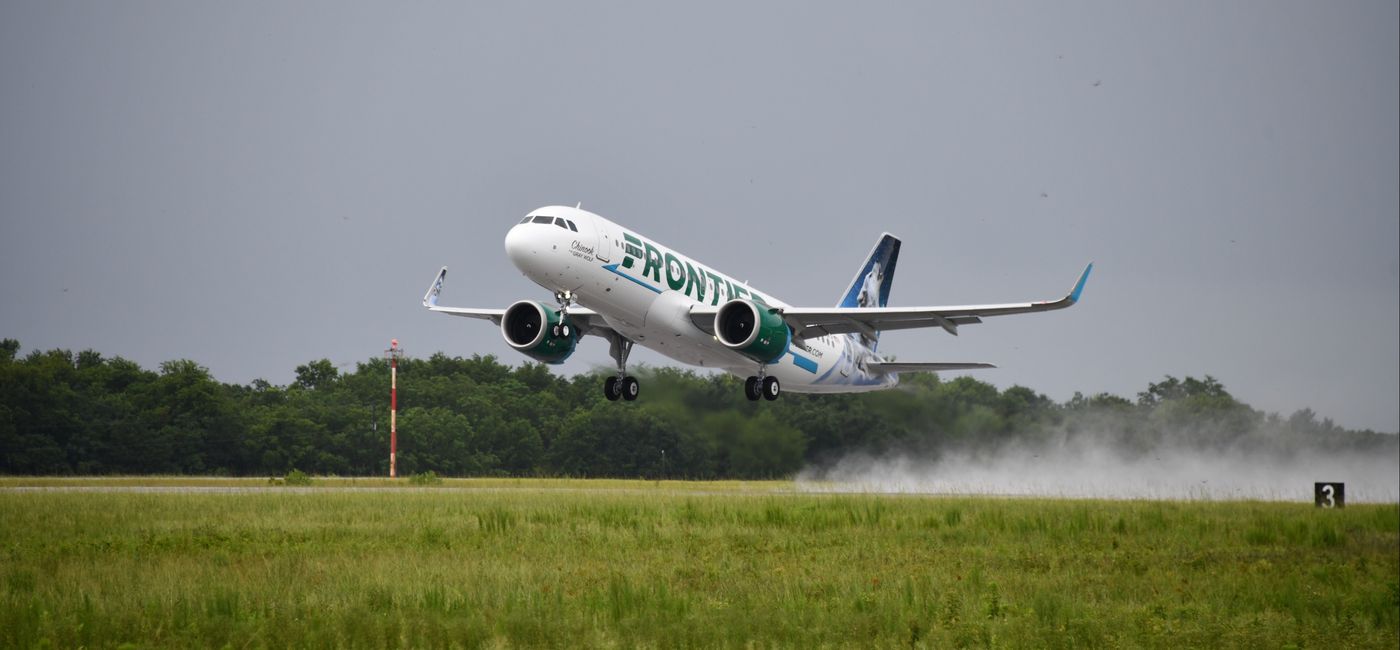 Image: Frontier Airlines plane. (photo via Frontier Airlines Media)