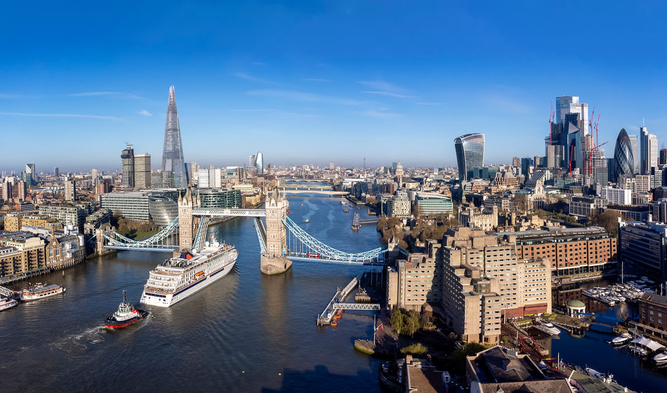 Skyline of London, England.