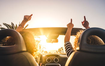 Friends going on a road trip.